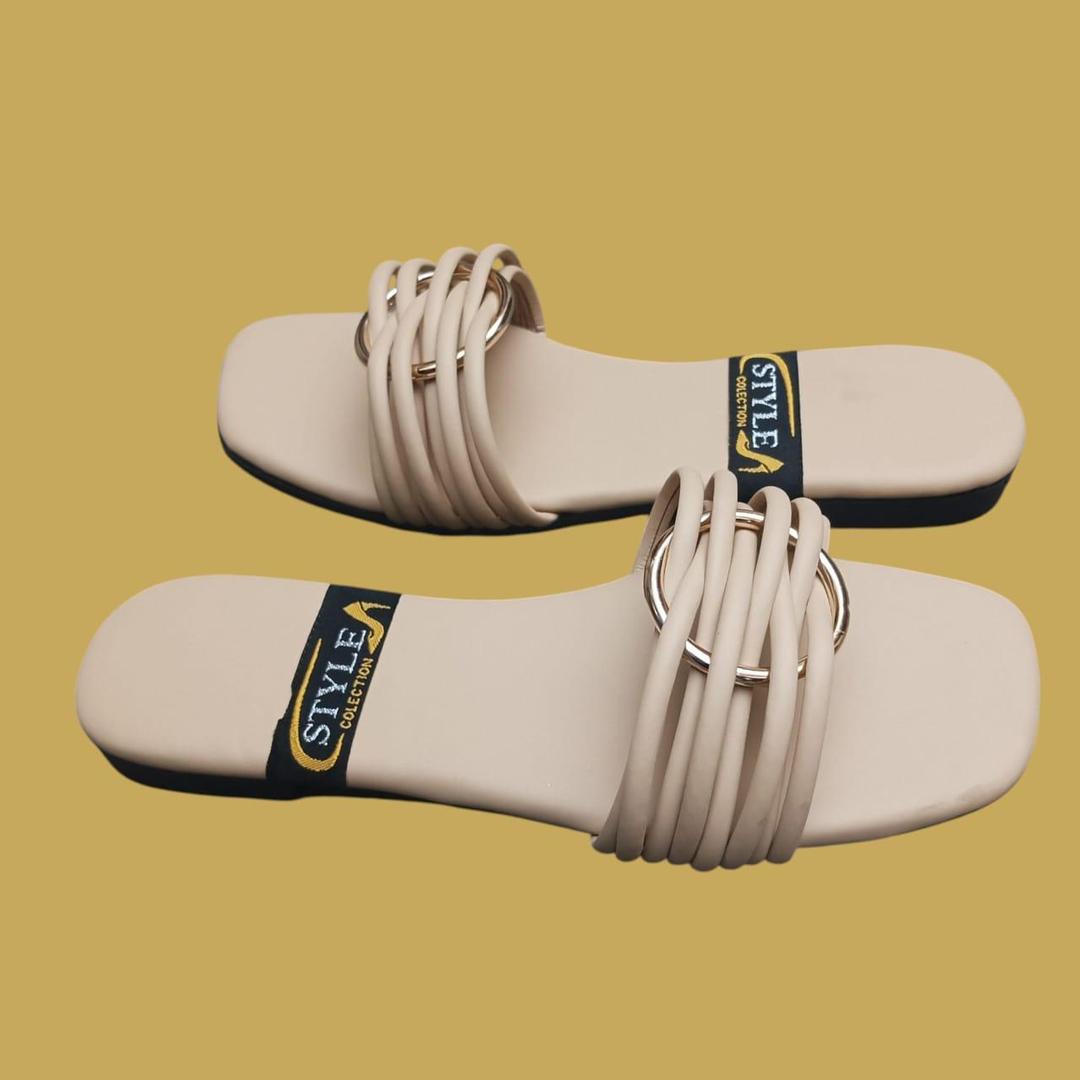 *Product Name*: Women's Beige PVC Strappy Flat Sandals Multi Sizes